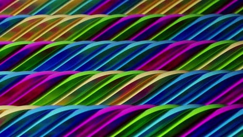 Abstract colorful geometric background. Movement of metallic waves. Technology concept Seamless loop