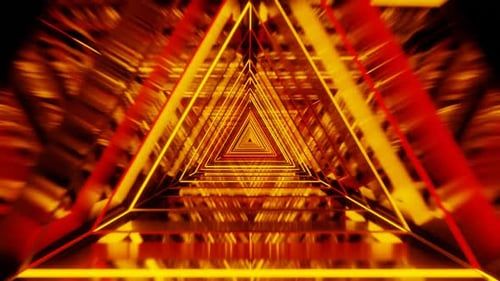 Red and Orange Triangular Dimension VJ Loop Background Animation in 1080HD