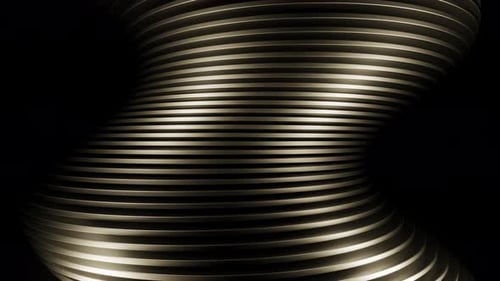 Die 3D-Röhre bewegt sich in Wellen mit Streifen