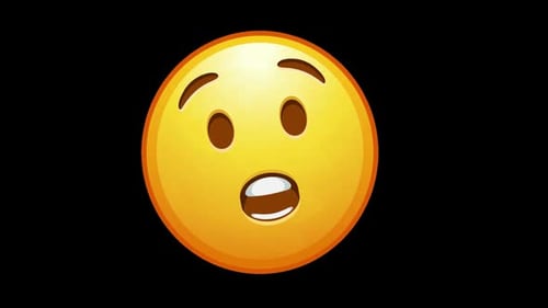 Animated Surprised Emoji with Changing Facial Expressions