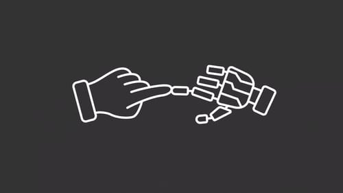 Animiertes weißes Handsymbol