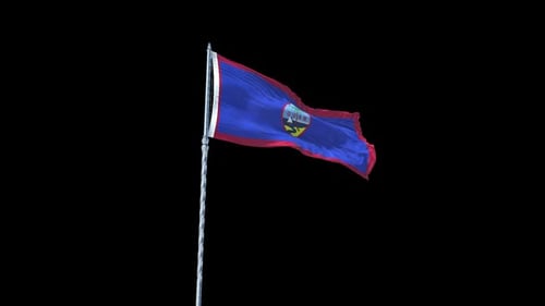 Seamless Loop Realistic Guam Flag Waving Animation