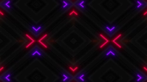 Animated Glowing Neon Lines Geometric Pattern Loop Background