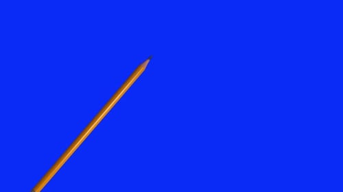Animated Pencil on Blue Screen for Keying and Compositing