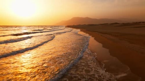 Sunset on Beach Drone