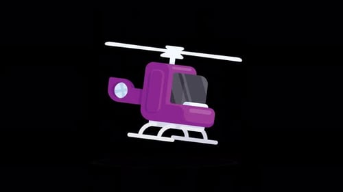 Animation eines startenden Hubschraubers.