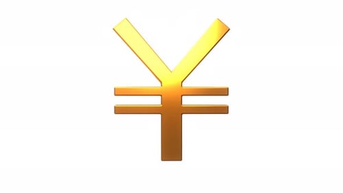 Goldenes japanisches Yen- oder chinesisches Yuan-Zeichen.
