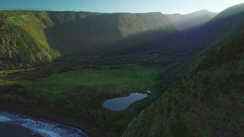 Aerial view of the Waipio valley