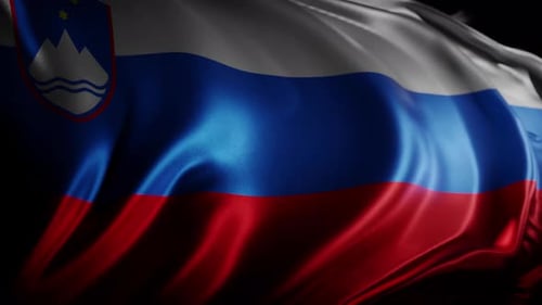 Realistic Waving Flag of Slovenia Seamless Loop