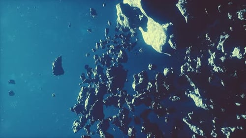 Flying Through an Animated Cosmic Asteroid Field