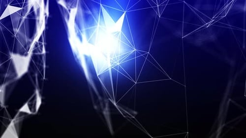 Digital Blue Background With Dots And Lines