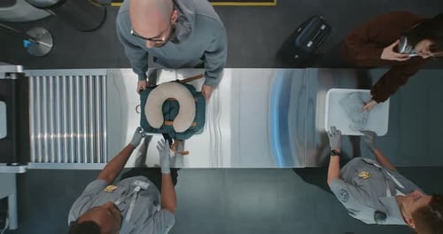 Airport Security Checkpoint from Above