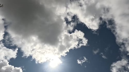 Timelapse Fluffy Cumulus Clouds Moving in Bright Blue Sky Abstract Aerial Nature Summer Sky View