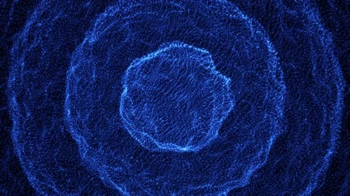 Futuristic Blue Particle Waves Looping Background Animation