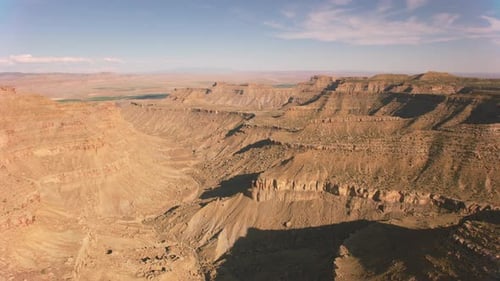 Utah Circa-2019. Aerial View of Desert Canyon in Utah. From Helicopter