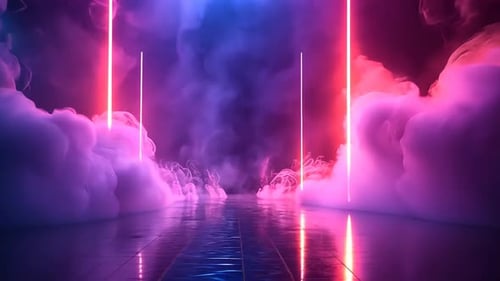 Neon smoke stage