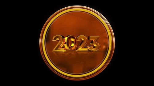 New Year Gold 2023 Icon