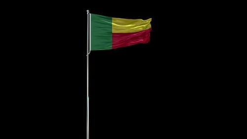 Realistic Waving Benin Flag Motion Graphic