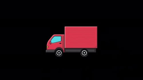 Delivery Truck Animation - Transparent