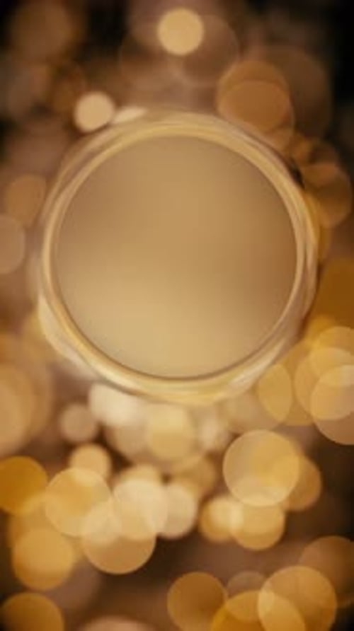 Elegant Golden Bokeh Frame Shimmering Background
