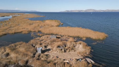 Uros Floating Islands on Lake Titicaca in Peru, South America