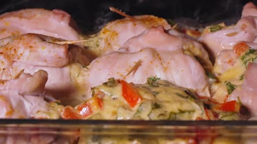 Raw Chicken Ready for Baking