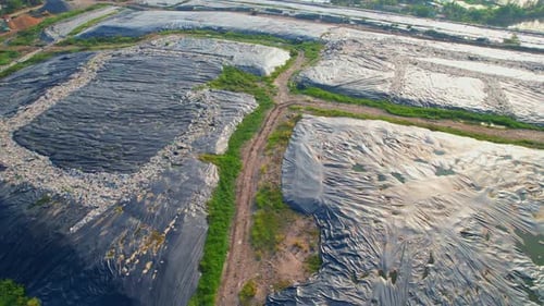 Aerial View of Large Urban Landfill Site