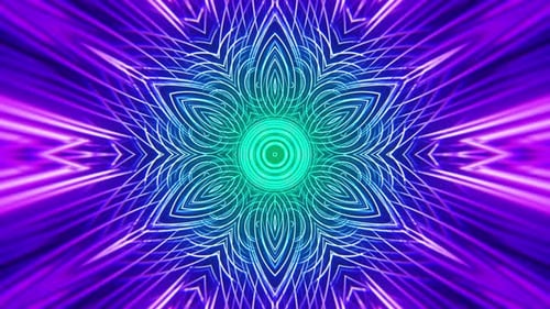 Dynamic Abstract Neon Geometric Kaleidoscope Background