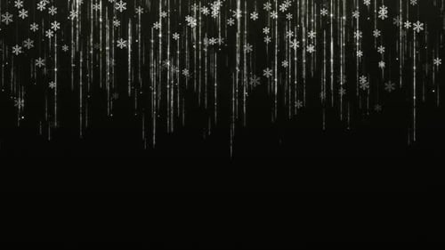 Falling Snowflakes and Sparkling Glitter Particles Festive Loop Background