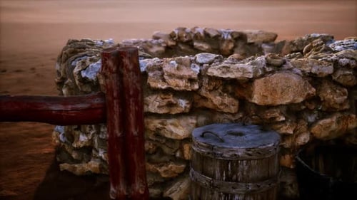 Old Stone Water Well in the Desert