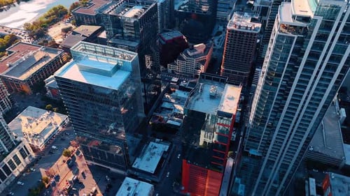 Beautiful modern buildings in the vibrant city.