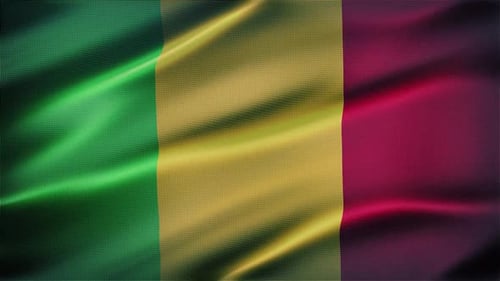 Waving Flag of Mali Seamless Loop Animation
