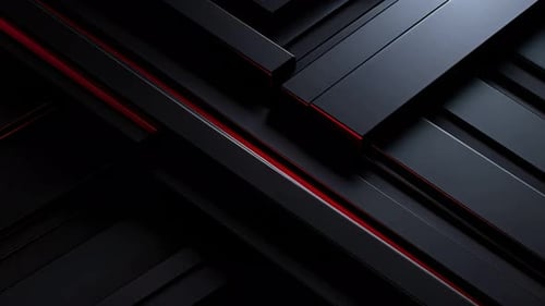 Dark Abstract Geometric Background with Red Glowing Lines