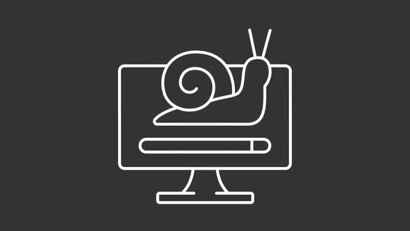 Slow Computer Loading Progress Bar Icon Animation, Elements Motion ...