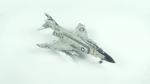 Scale Model of Military Jet Aircraft on White