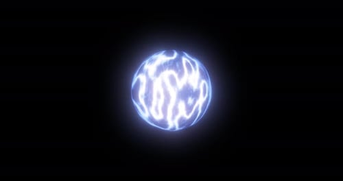 Abstract Glowing Electric Energy Sphere Animation