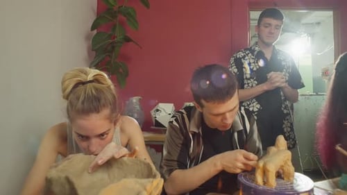 Ceramics Classes in the Potter's Workshop Sticky Hands From Ceramic Clay