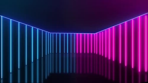Neon Background with Colorful Beams of Light Futuristic Studio Concept with Bright Laser