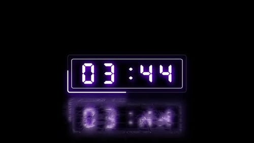 Purple Neon Digital Countdown Timer
