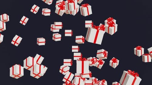 Animated Falling Gift Boxes for Festive Celebrations
