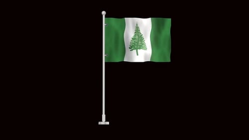 Flag Of Norfolk Island Waving
