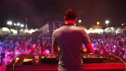 Dj Playing to Festival Crowd