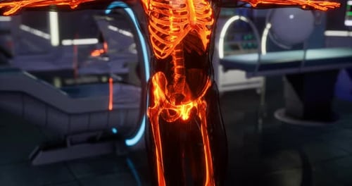 3D Human Skeleton Scan in Futuristic Medical Environment