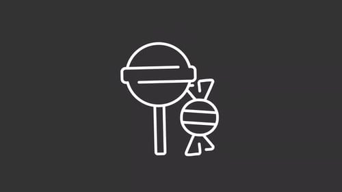 Minimalist Candy and Lollipop Line Art Animation