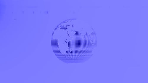 Digital Dotted Earth Globe Rotating World Map Animation