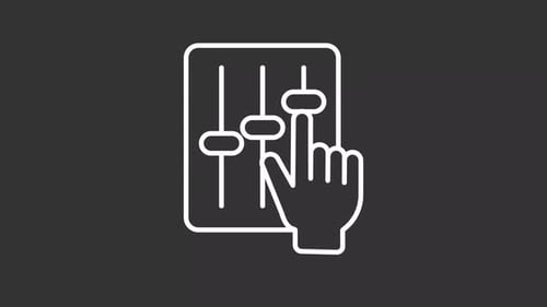 Animated Hand Adjusting Control Panel Sliders Icon