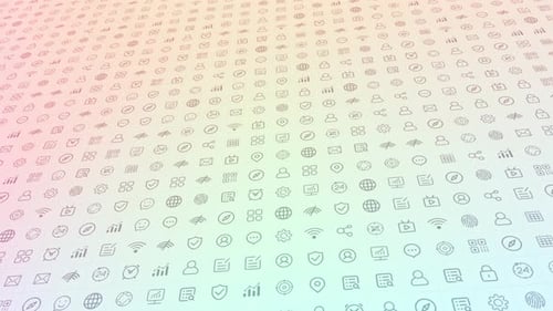 Minimalist Digital Icons Grid Background Loop