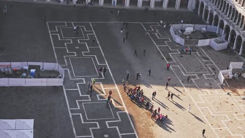 Beautiful Aerial View of the Sunset Over Venice St Marco Square in Italy