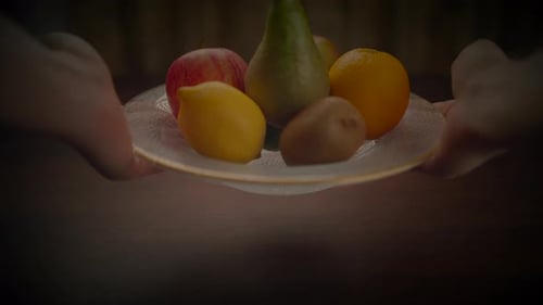 Plate of Fruit Placed on a Table