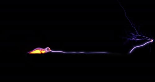 Shortterm LED Flashes in an Electric Field Lightning Electric Arc Discharge on a Black Background